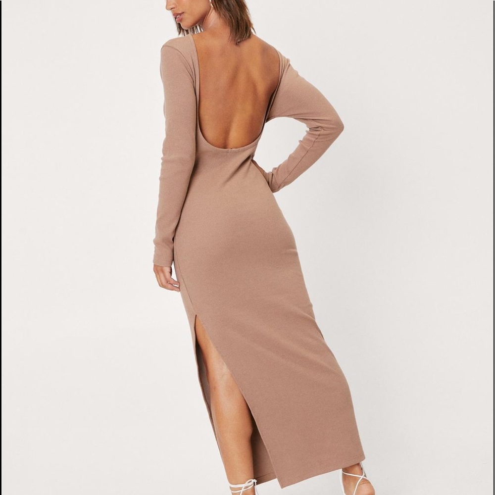 Open back rubbed dress
